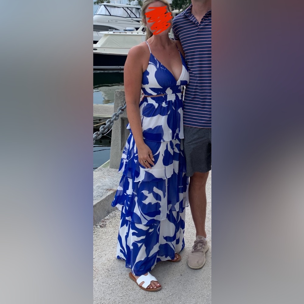 Blue and White Dress